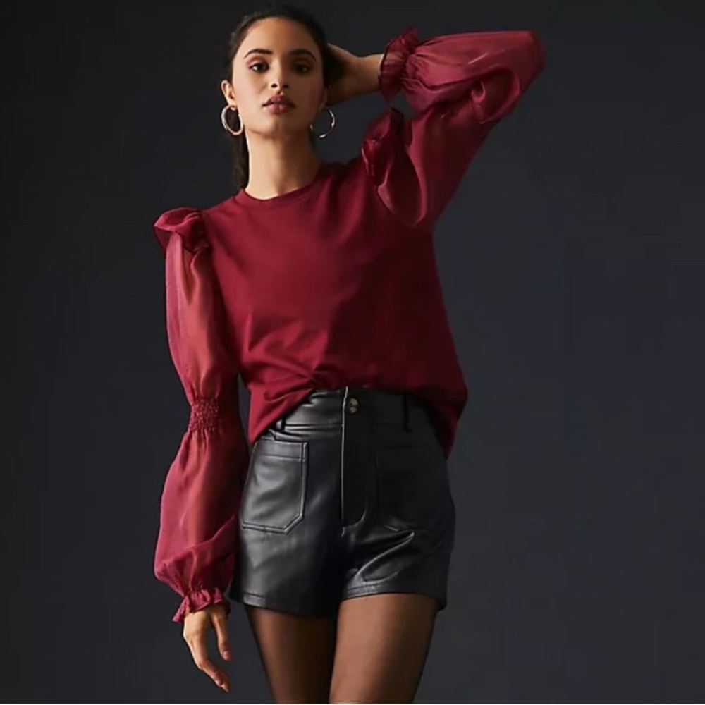 NEW WITH TAGS Anthropologie Puff Sleeve Top